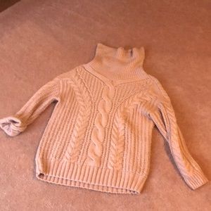 Blush knitted cable knit sweater